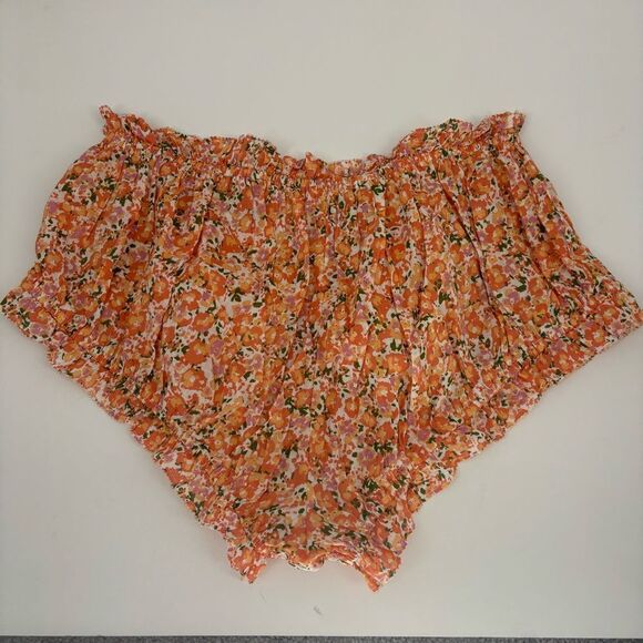 NWT By Anthropologie Medium Orange Floral Sleep Pajama Hot Shorts Bloomers - Picture 5 of 8